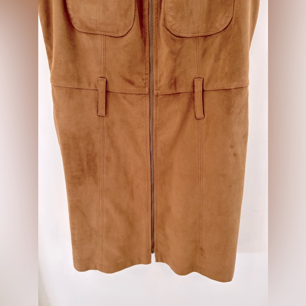 Abercrombie & Fitch EUC Faux Suede Front Pockets Jumper Mini Dress Size M - Picture 4 of 8